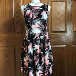 So Rad Pink/Black Palm Print Dress